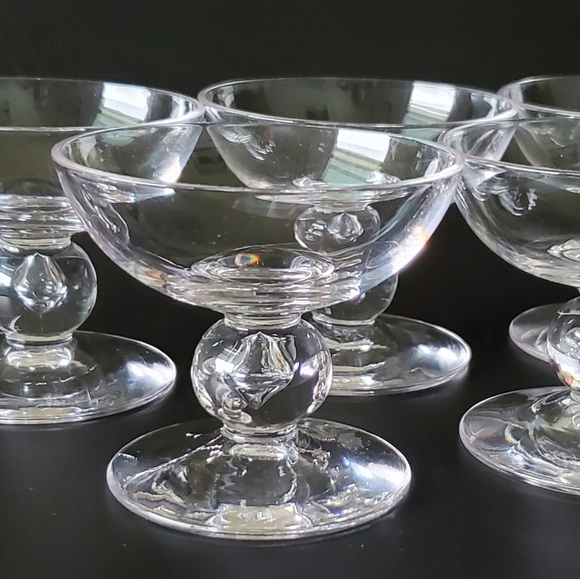 (5) Crystal Low Profile Ball Stem Sherbet Glasses - Picture 4 of 4